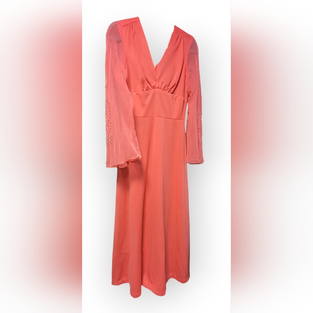 Vintage 70s Sparkle Bell Sleeve Dress